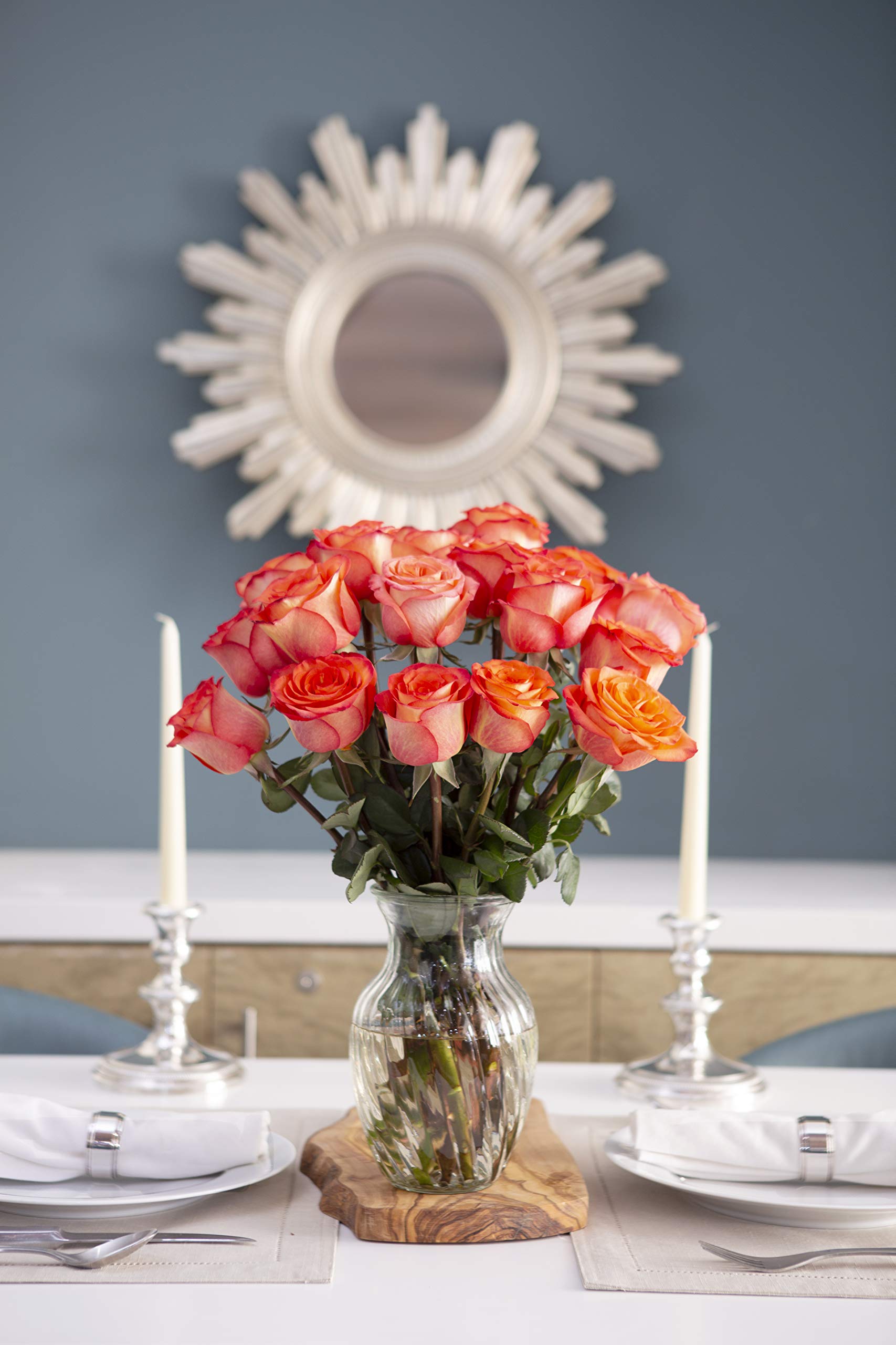Fresh Orange Roses Bouquet - 18 Stems Premium Mother's Day Flowers | Next Day Delivery | Home Decor, Wedding Centerpiece, Anniversary Gift, Valentine's Day Present