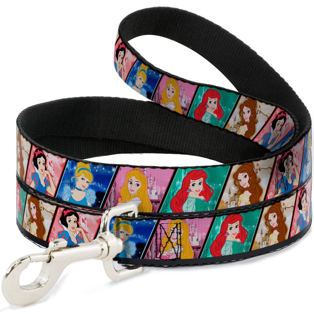 Disney Princess Dog Leash - 6 Feet Long, 1.5 Inch Wide with Castle Design - Perfect for Walking, Training & Disney-Themed Pet Accessories