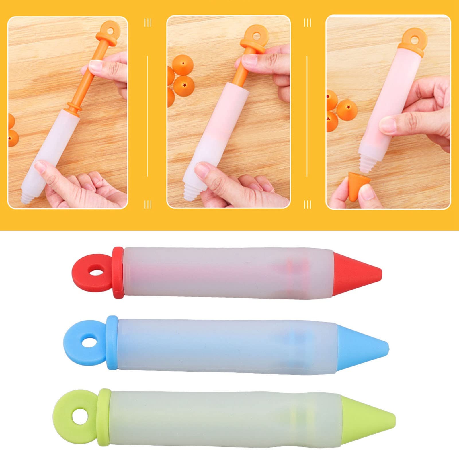 Silicone Food Writing Pen Set - Cake Decorating Kit for Cookies, Pastry, Chocolate & DIY Icing - Perfect for Baking, Cake Design & Dessert Decoration (Ideal for Home Bakers & Professional Chefs)