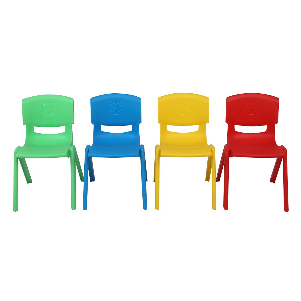 MengK 4-Piece Plastic Folding Chairs Set with Backrest - Lightweight, Stackable, Durable in 4 Colors - Perfect for Outdoor, Picnic, Party, and Home Use