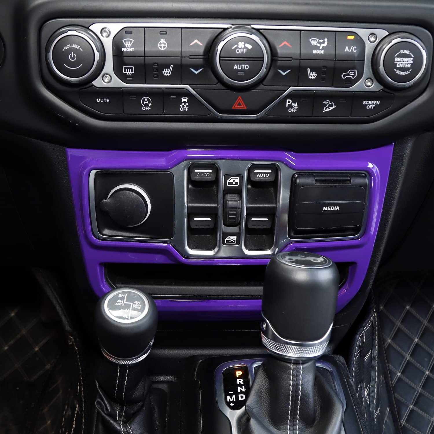 JeCar Purple Center Console Window Control Panel Trim Cover for 2018-2024 Jeep Wrangler JL JLU & Gladiator JT - Interior Accessories Upgrade for Enhanced Style & Protection (Perfect for Off-Road Adventures & Daily Driving)