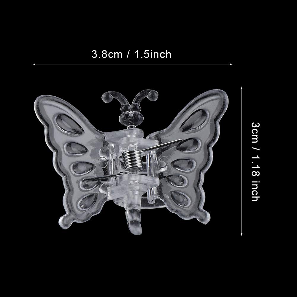 Haofy 100PCS Transparent Plastic Plant Support Clips - Orchid Vine Clips, Garden Butterfly Clips for Stems, Stalks & Vines | Perfect for Indoor/Outdoor Plants, Flower Arrangements & Gardening