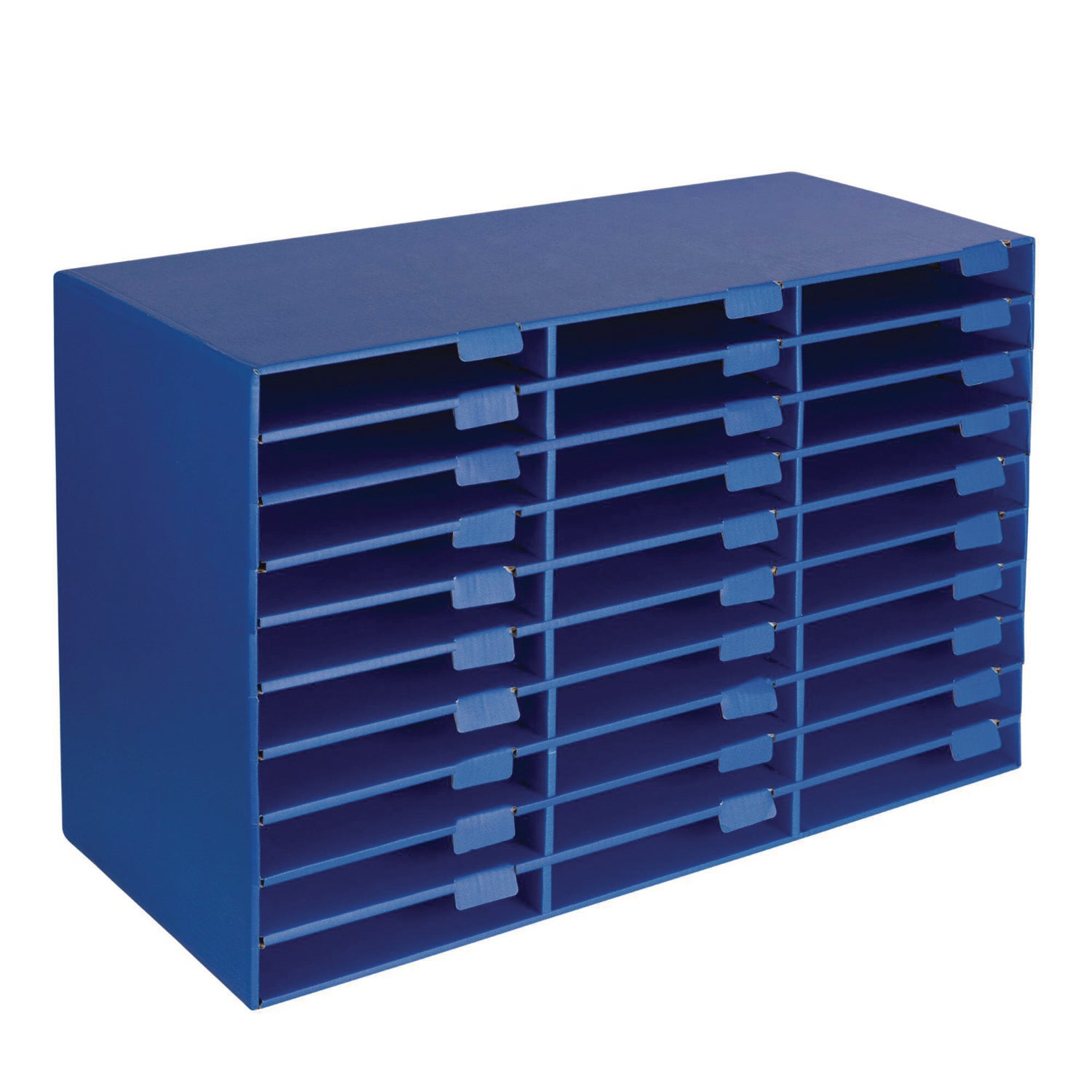 AdirOffice 30-Section Letter Size File Organizer - Classroom & Literature Storage - 32 x 13 x 21 Inches - Blue - Perfect for Teachers, Students & Office Organization