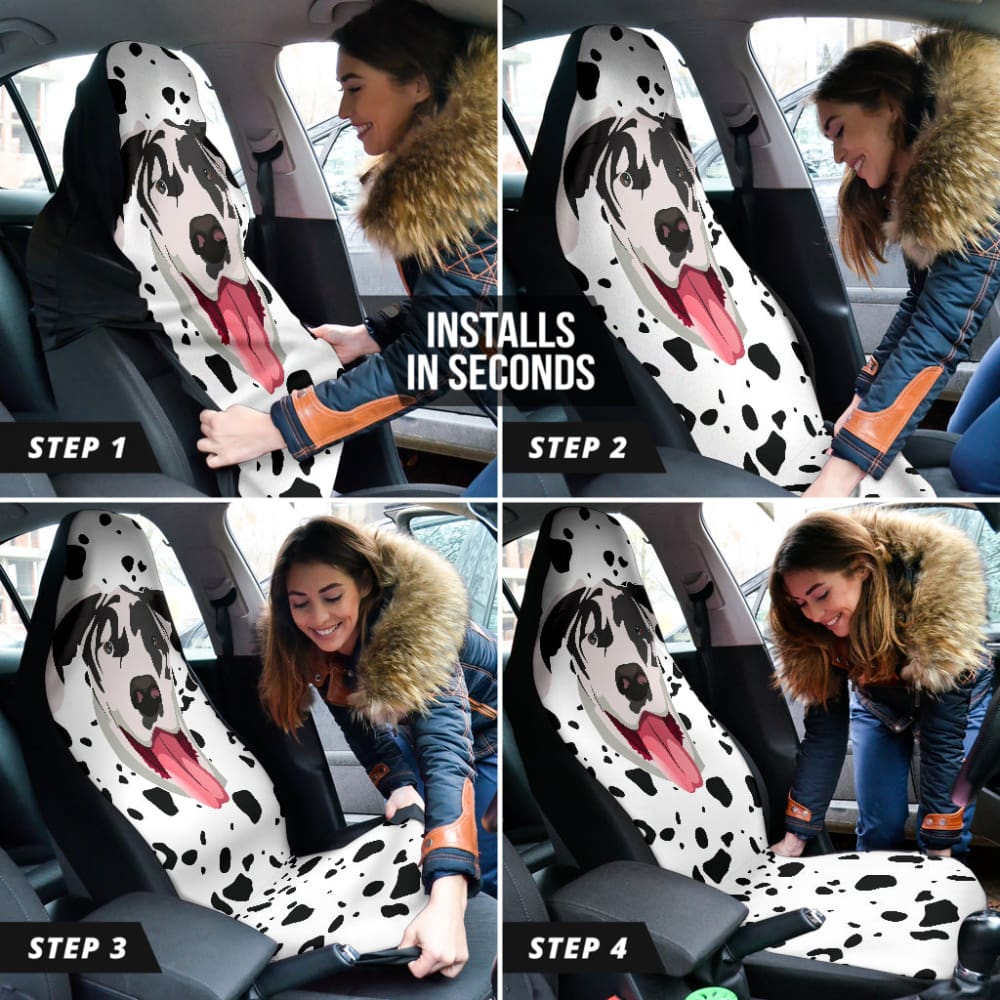 Premium Great Dane Print Car Seat Covers - Waterproof & Non-Slip Pet Seat Protectors for Dogs - Perfect for SUVs, Trucks & Sedans - Easy to Clean & Install