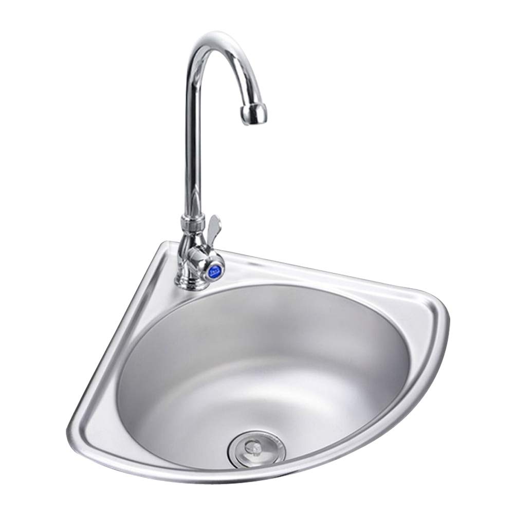 Stainless Steel RV Corner Sink for Bathroom & Kitchen - Compact & Durable