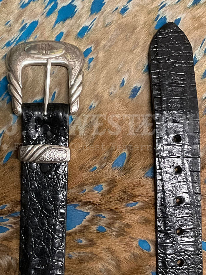 Lucchese W9401D Ultra Belly Caiman Western Belt for Men - Genuine Black Alligator Leather Cowboy Belt - Perfect for Western Wear, Rodeo, and Country Fashion