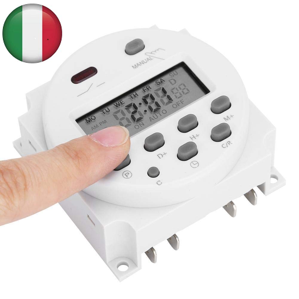 Programmable Digital Weekly Timer 12V 16A Manual Relay Switch Clock - Perfect for Home Automation, Lighting Control & Appliance Scheduling