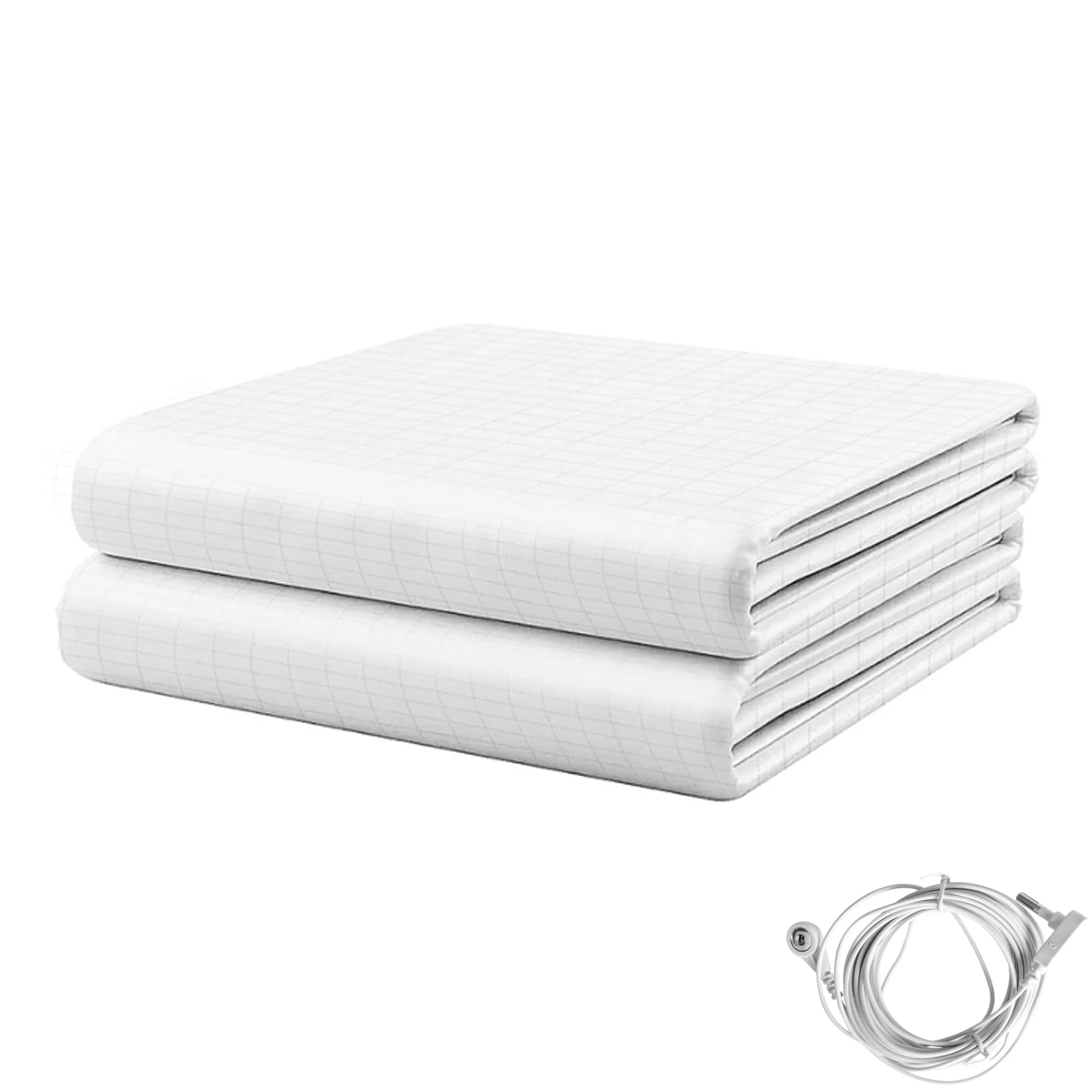 Zenlife Grounding Sheets for Better Sleep - Queen Size 60x80 Inch White Grounding Bed Sheet with Conductive Silver Thread - Perfect for EMF Protection, Stress Relief & Improved Sleep Quality - Ideal for Home, Travel & Meditation