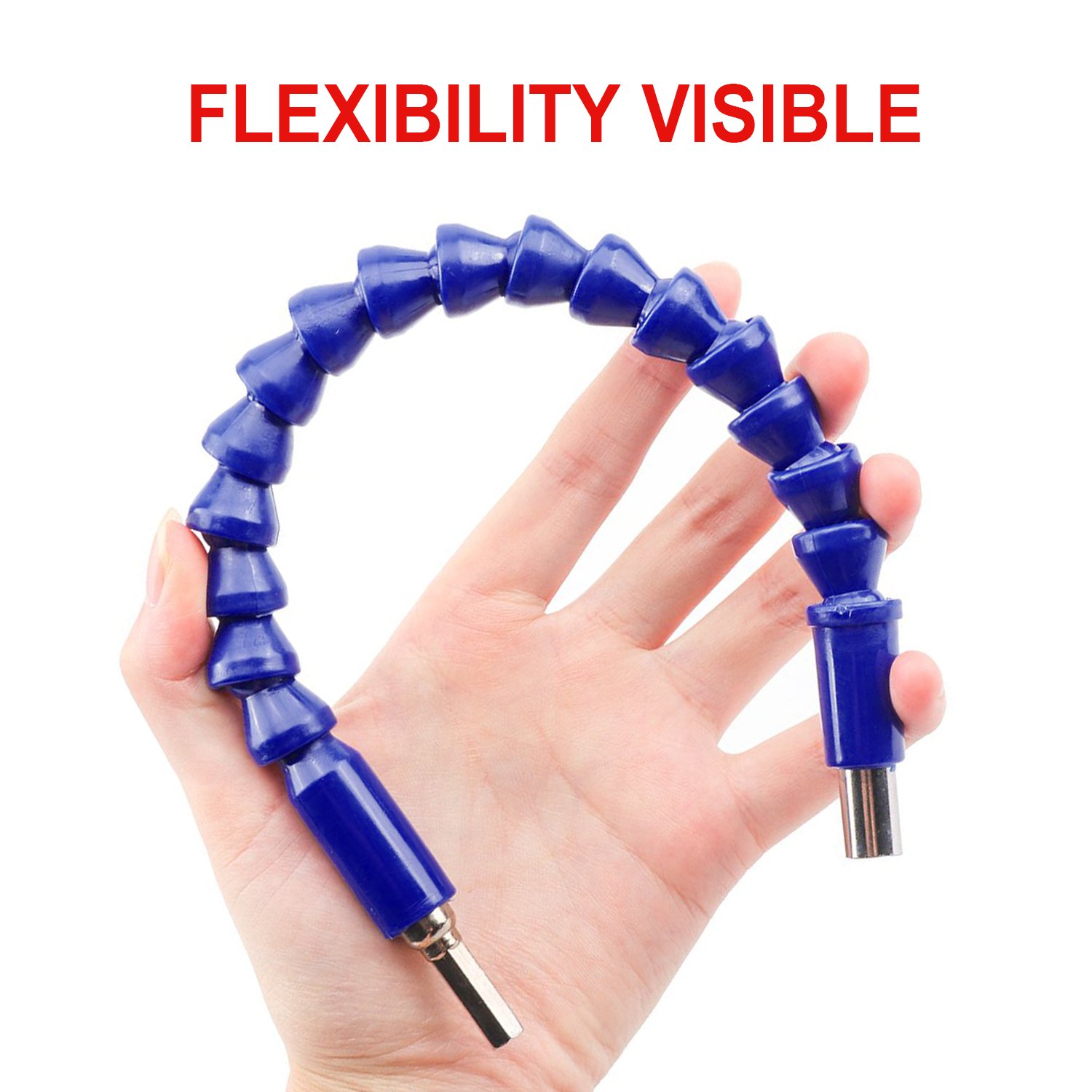 4 Pcs Flexible Drill Bit Extension Set - 11.6 Inch Screwdriver Soft Shafts for Tight Spaces, Universal Drill Connection in Black, Red, Blue & Orange - Perfect for DIY Projects, Home Repairs & Electrical Work