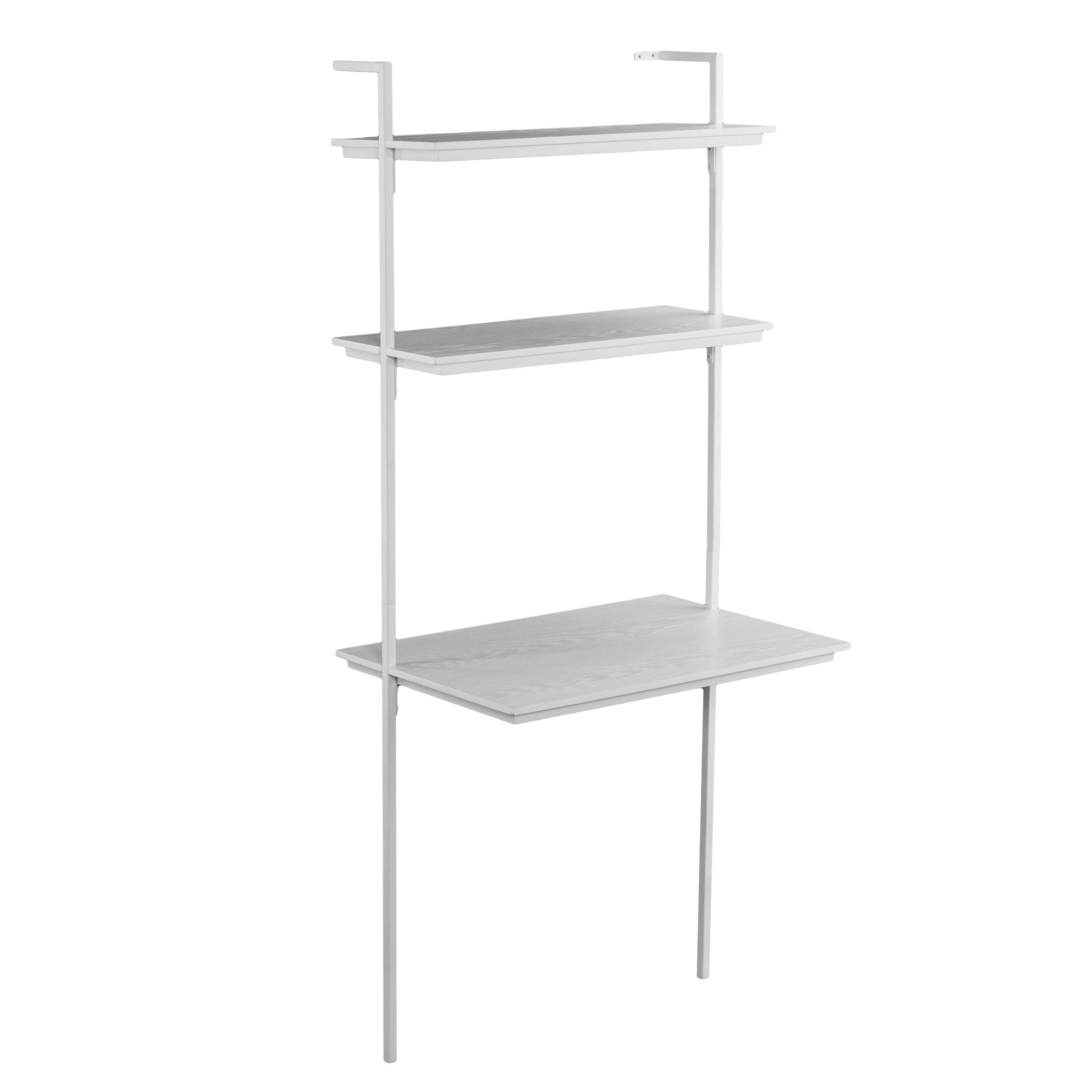 SEI Furniture Haeloen 30 Inch White Wall Mounted Desk - Space Saving Floating Desk for Small Home Office, Dorm Room & Apartment