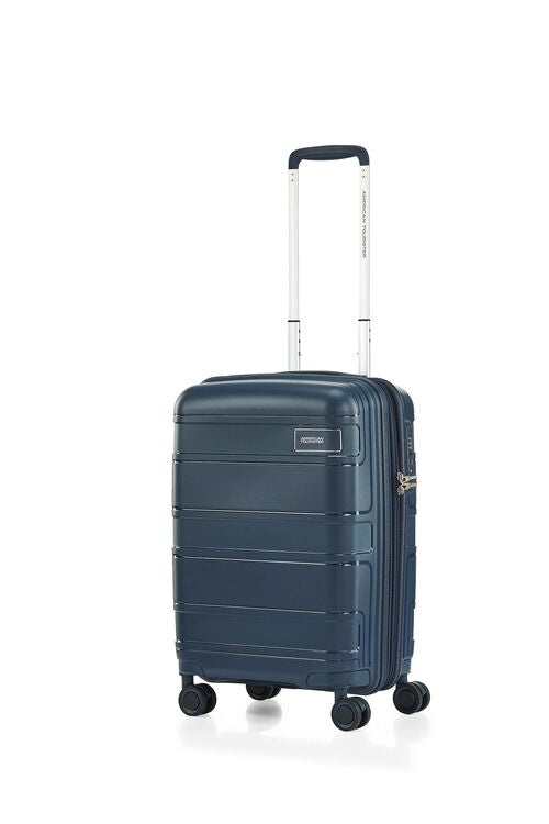 American Tourister Light Max 55cm Small Cabin Luggage - Navy Blue Carry-On Suitcase for Business Travel & Weekend Getaways