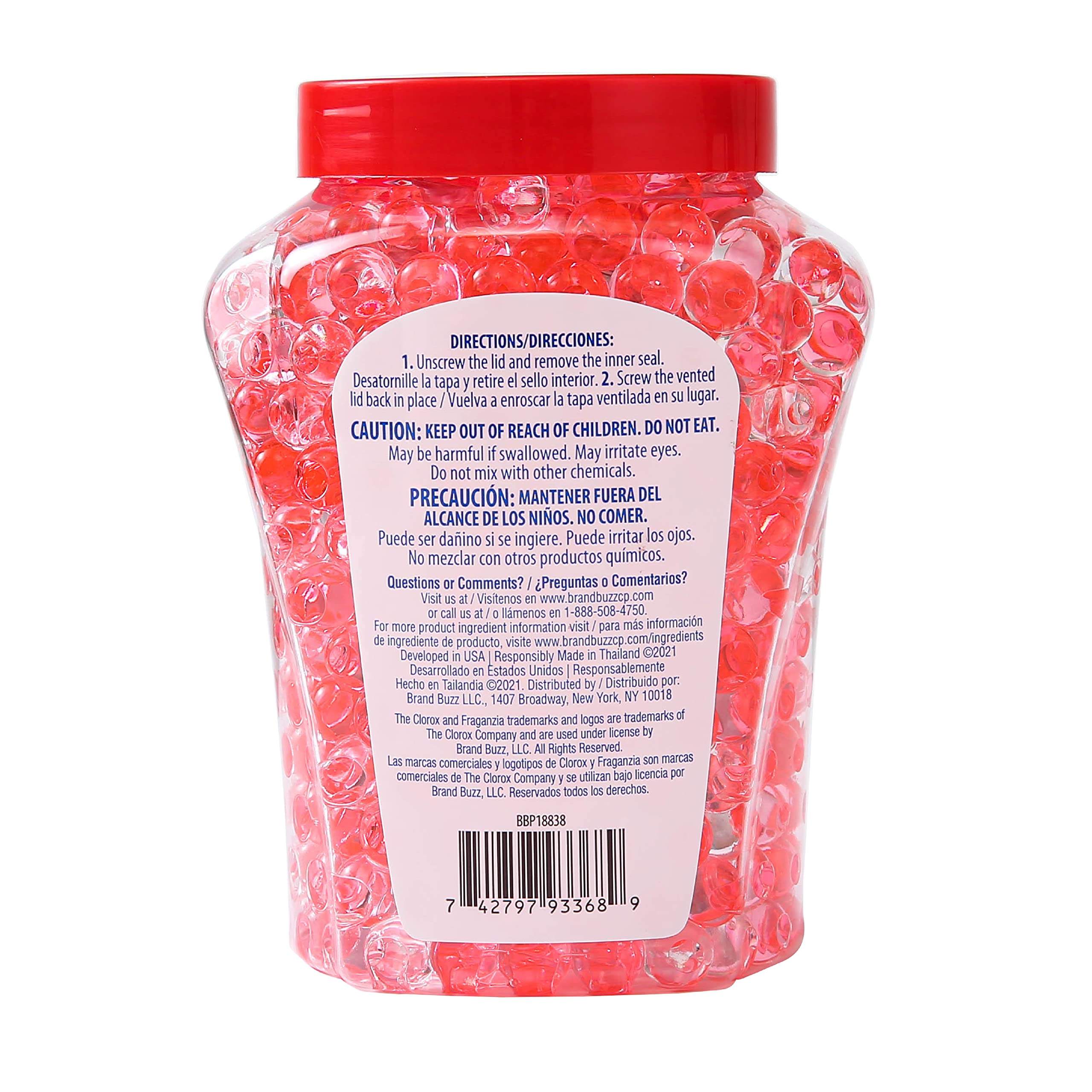 Clorox Fraganzia Crystal Beads Air Freshener in Frosted Cranberry - Long Lasting Solid Air Freshener for Home, Car, Office & Bathroom | 12oz (1 Pack) | Eliminates Odors & Freshens Air Naturally