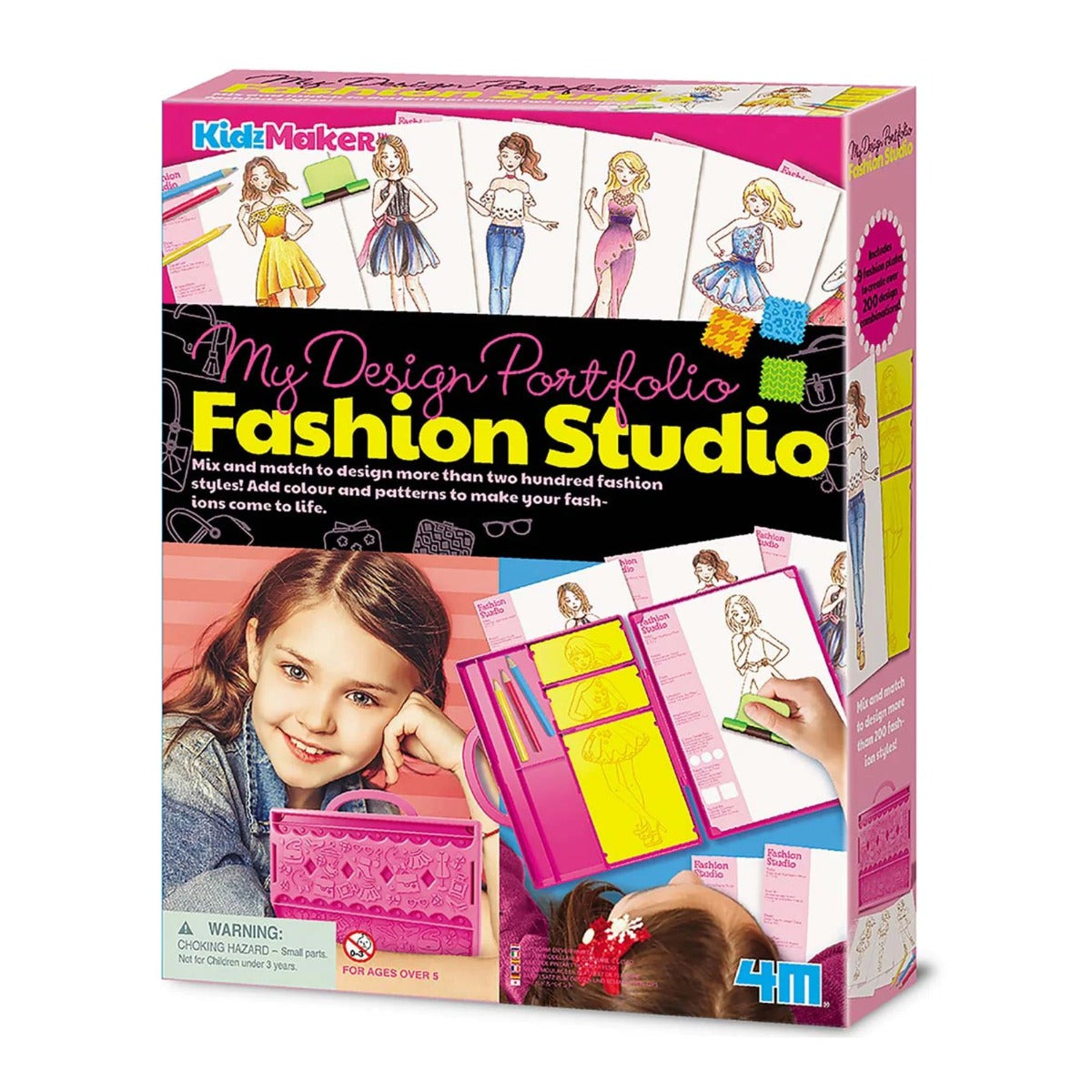 4M Kidzmaker Fashion Design Studio Kit - Creative DIY Craft Set for Kids, Perfect for Dress Up, Costume Making & Pretend Play - Great Gift for Young Fashion Designers & Aspiring Artists