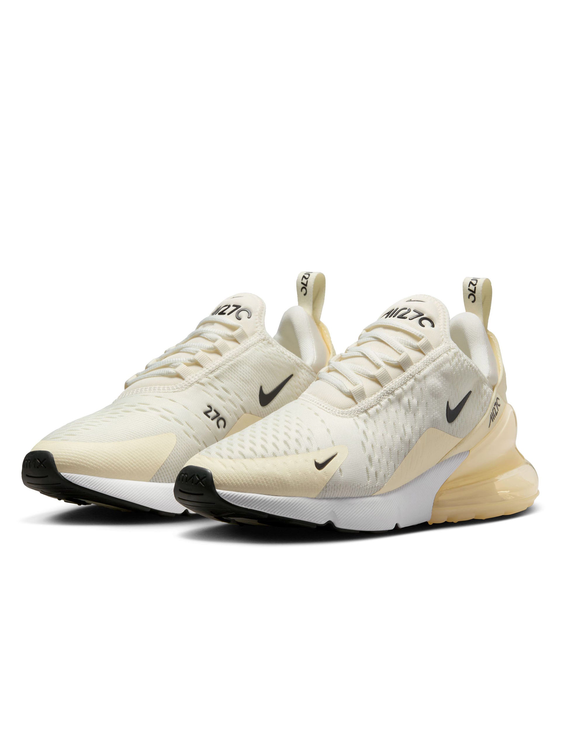 Nike Air Max 270 Running Shoes for Men & Women - Sail/Black/Coconut Milk/Pale Ivory - Comfortable Cushioned Sneakers for Jogging, Gym Workouts & Casual Wear