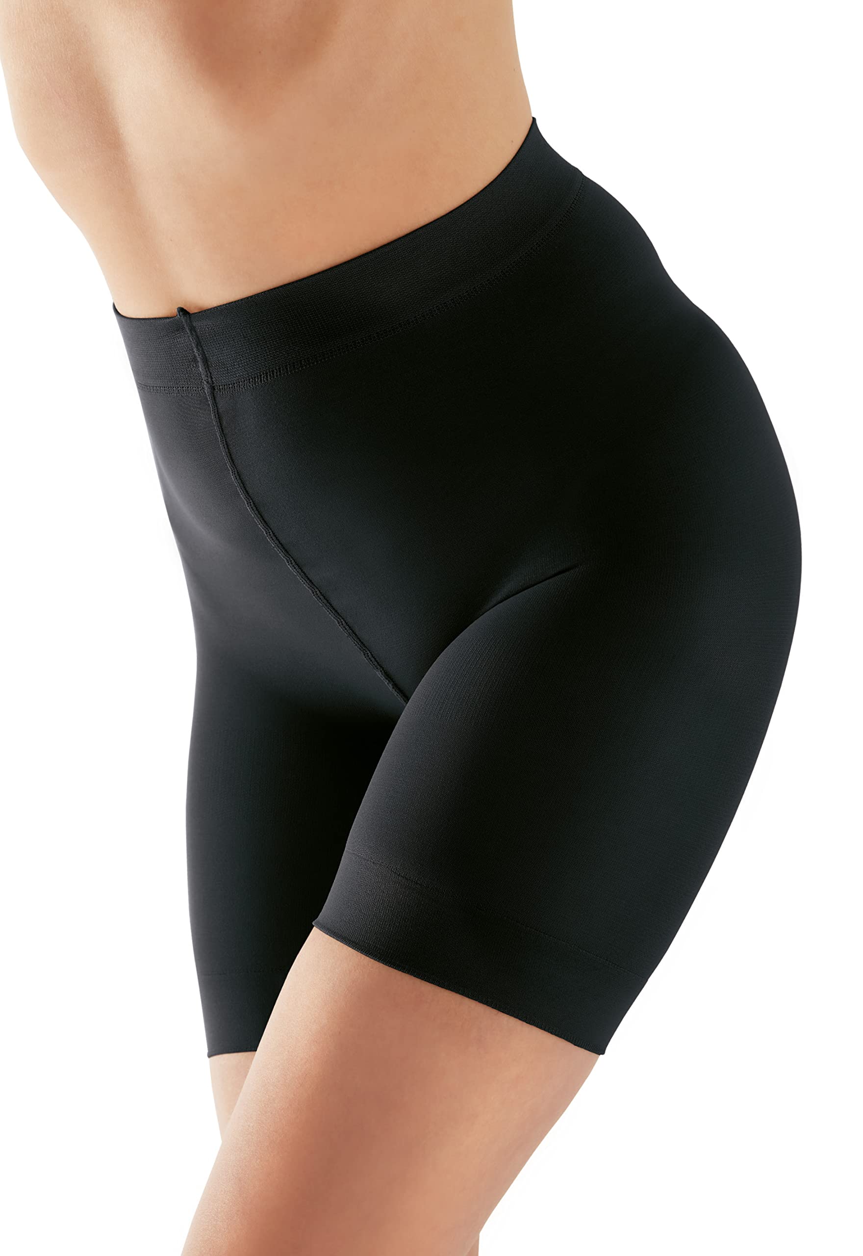 Pretty Polly Women's Naturals Cooling Shorts - Anti-Chafing, Breathable & Moisture-Wicking for Comfort - Beige/Black - Medium/Large - Perfect for Yoga, Running & Summer Activities