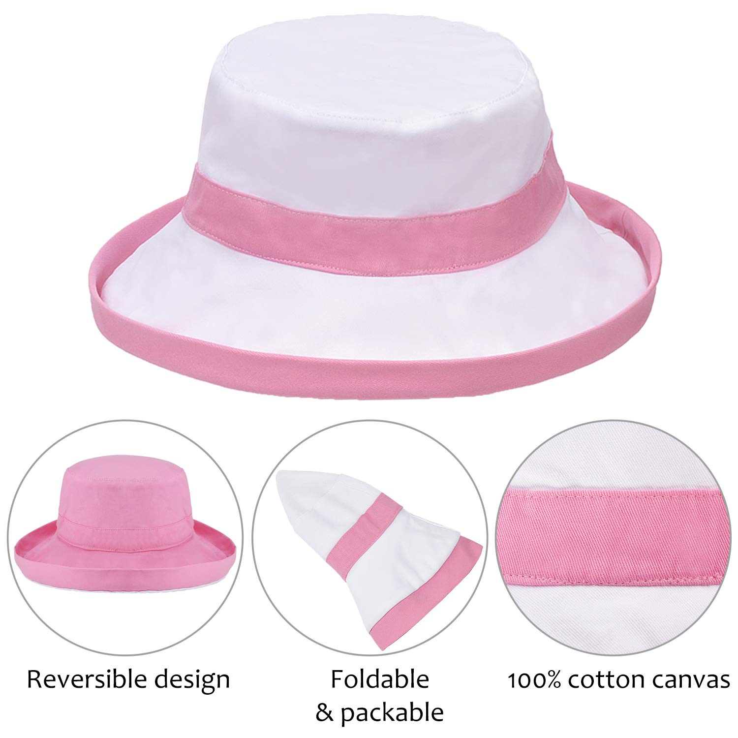 Solaris Reversible Sun Hat for Women - UPF 50+ UV Protection, Packable & Lightweight Bucket Hat for Beach, Outdoor, Travel & Summer Activities