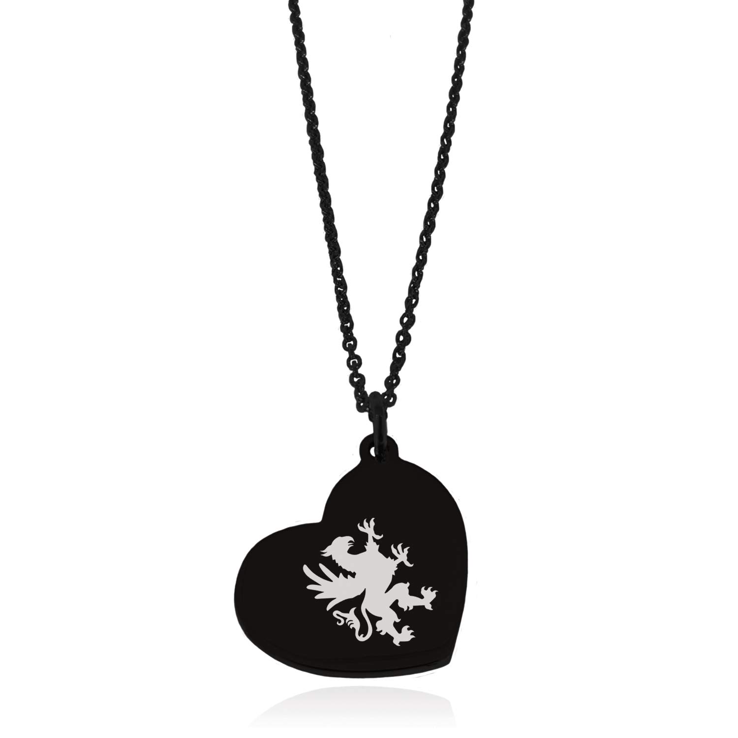 Stainless Steel Griffin Heart Pendant Necklace for Women - Elegant Gift