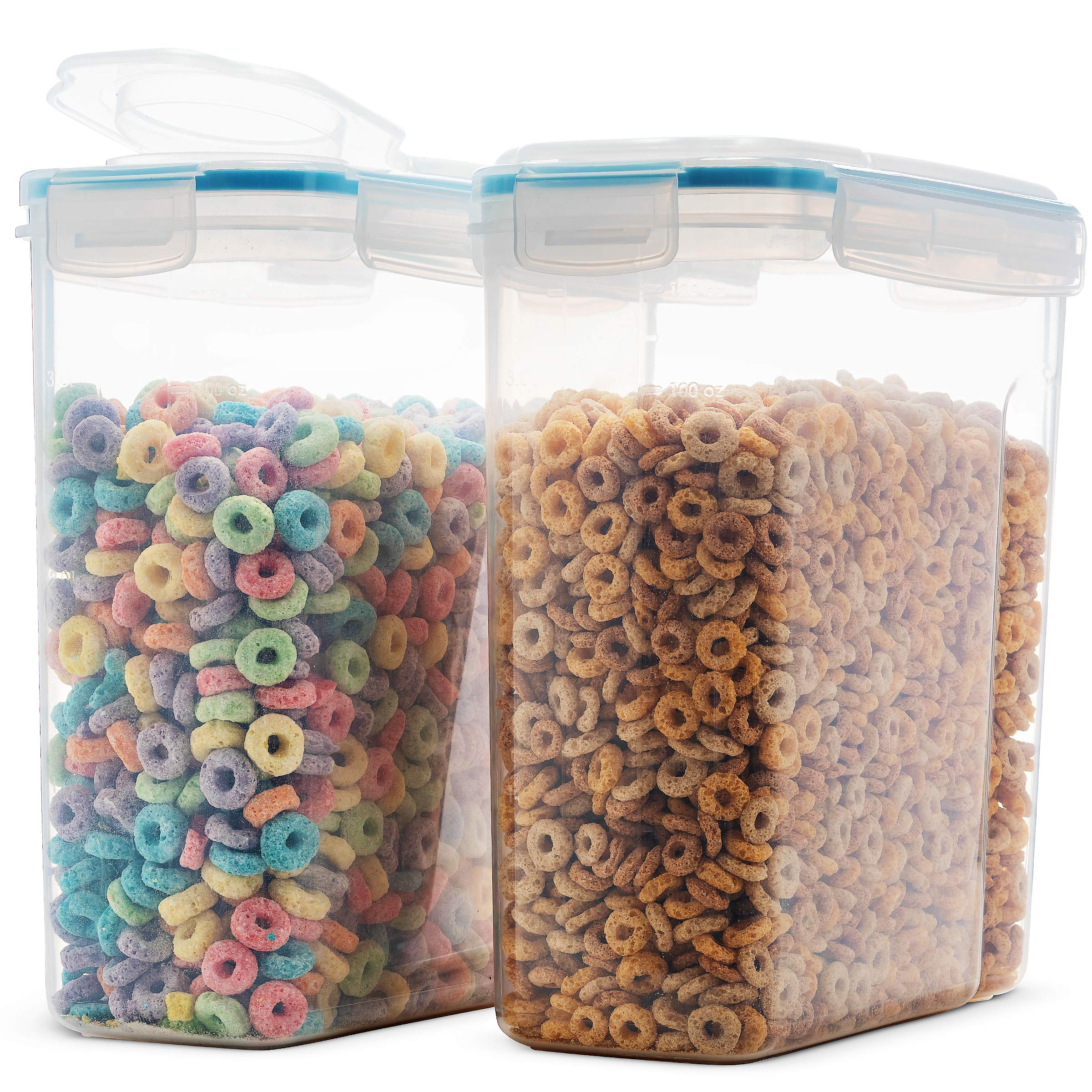 Komax Biokips 2-Piece Airtight Food Storage Containers Set – BPA-Free Cereal Dispenser for Dry Foods – 135 oz Pantry Organization Solution for Kitchen, Office & Dorm Use