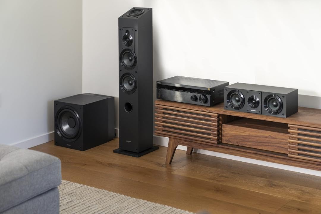 Sony SSCS8 2-Way 3-Driver Center Channel Speaker - Black | 4 Bookshelf Speaker System for Home Theater & Surround Sound | Perfect for Movies, Gaming & Music Listening