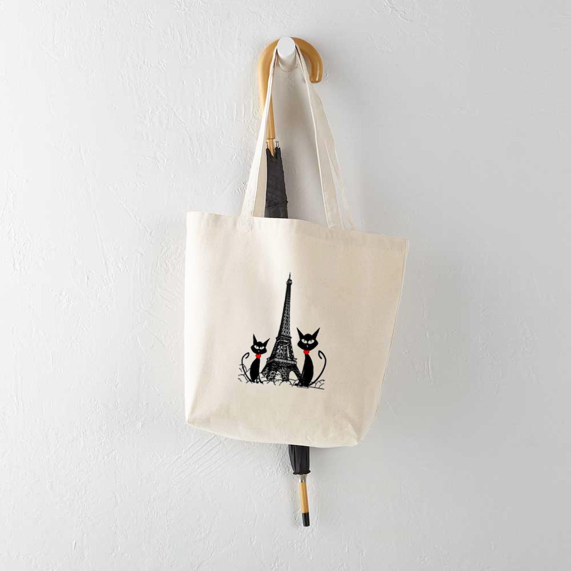 Cat Lovers Tote Bag - Natural Canvas Reusable Shopping Bag for Women & Men - Perfect for Groceries, Beach, Work & School