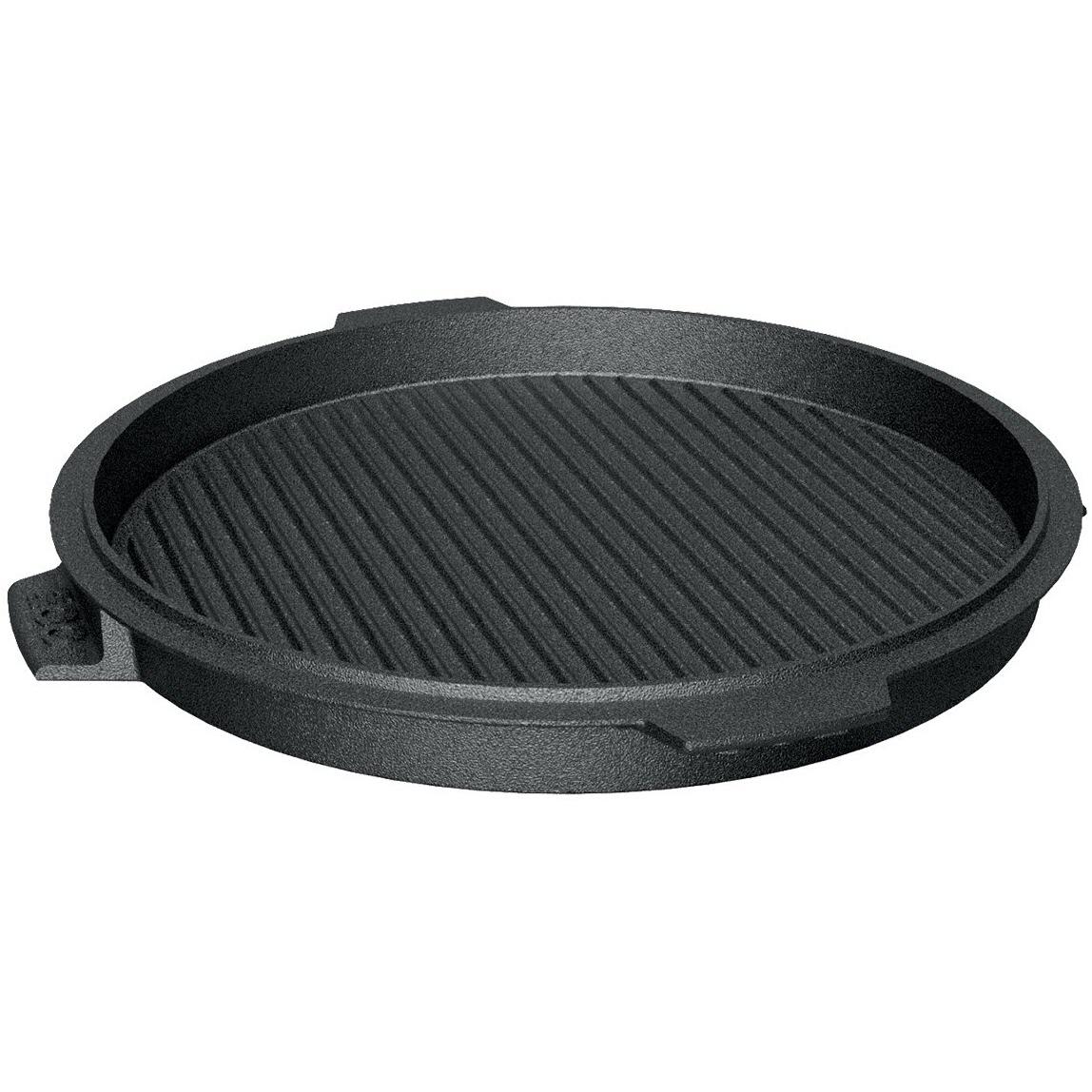 Big Green Egg 10.5 Inch Cast Iron Plancha Griddle - Premium Grill Accessory for Outdoor Cooking, BBQ & Camping - Perfect for Seared Meats, Vegetables & Breakfast Foods (Model 120137)