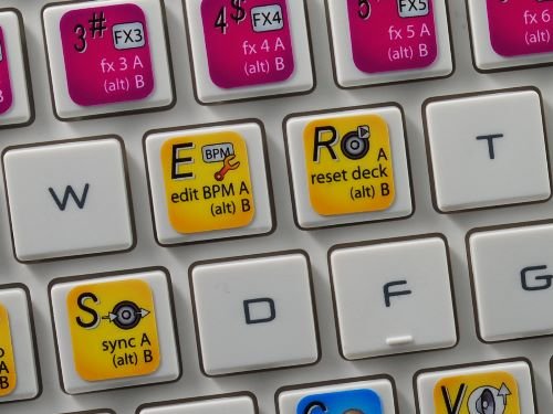 4Keyboard Zulu DJ Keyboard Stickers - Shortcut Labels for Music Production & Live Performance (Perfect for Ableton, FL Studio & DJ Controllers)