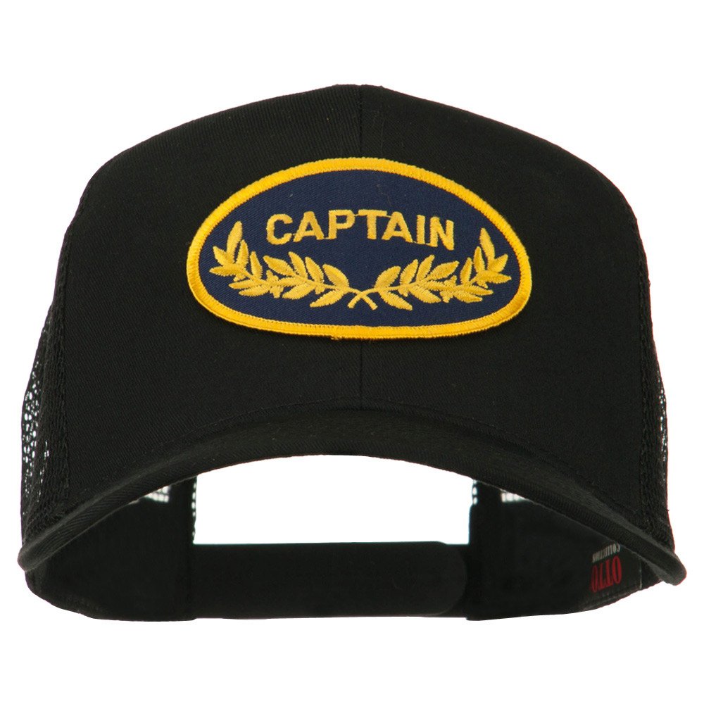Captain Oak Leaf Military Patched Mesh Back Baseball Cap - Tactical Outdoor Hat for Hiking, Camping & Military Enthusiasts
