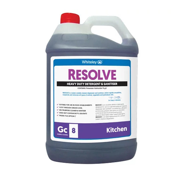 Whiteley Resolve Heavy Duty Laundry Detergent & Sanitizer - Powerful Stain Removal & Germ Protection for Tough Stains & Odors | Perfect for Workwear, Sports Gear & Household Cleaning