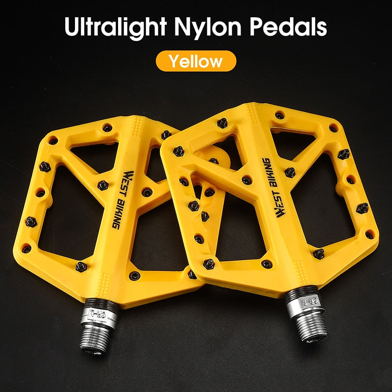 Anti-Slip Ultralight Nylon MTB Mountain Bike Pedals with Sealed Bearings - Durable Bicycle Accessories for Off-Road Cycling & Trail Riding