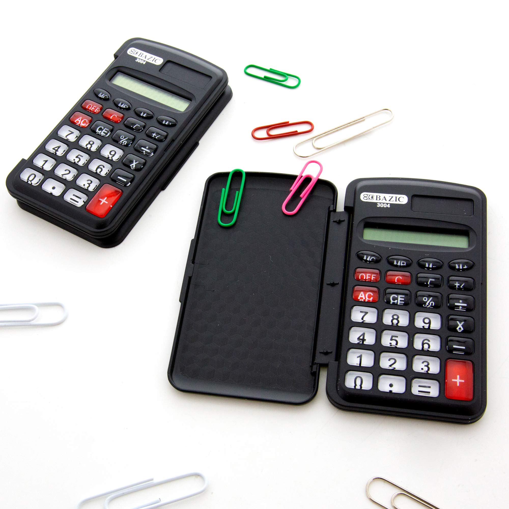 BAZIC 8-Digit Pocket Calculator with Flip Cover & LCD Display - Compact Standard Function Calculator for School, Office, Business, Finance - Bulk 144-Pack (Black) - Perfect for Accounting, Budgeting, and Everyday Math Calculations