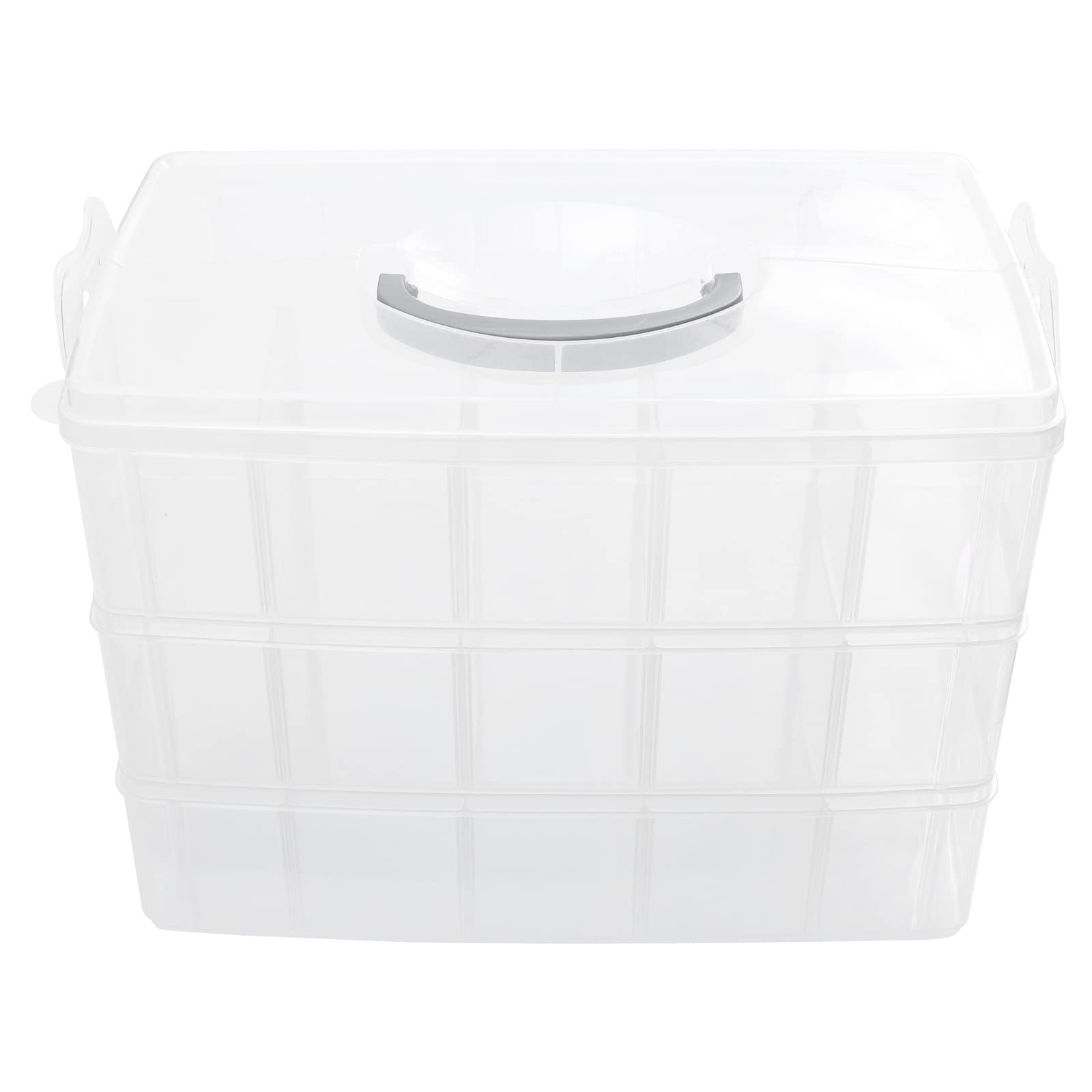 Angoily 3-Layer Clear Storage Box for Tools & Organizing