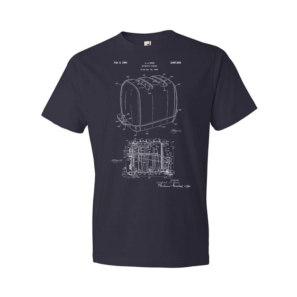 Radiant Control Toaster Patent Graphic T-Shirt - Vintage Kitchen Apparel, Unique Cooking Gift for Chefs, Toaster Blueprint Design, Restaurant Staff Uniform, Perfect Chef Gift for Food Lovers - Great for Cooking Classes, Restaurant Work & Culinary Enthusiasts