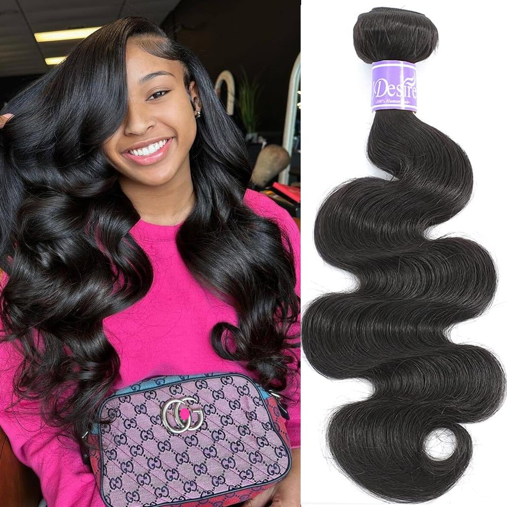 12A Brazilian Body Wave 1 Bundle 95g 100% Unprocessed Virgin Human Hair Extensions - Natural Black 10A Brazilian Body Wave 10 Inch Hair Weft for Styling & Volume - Perfect for Daily Wear, Parties & Special Occasions
