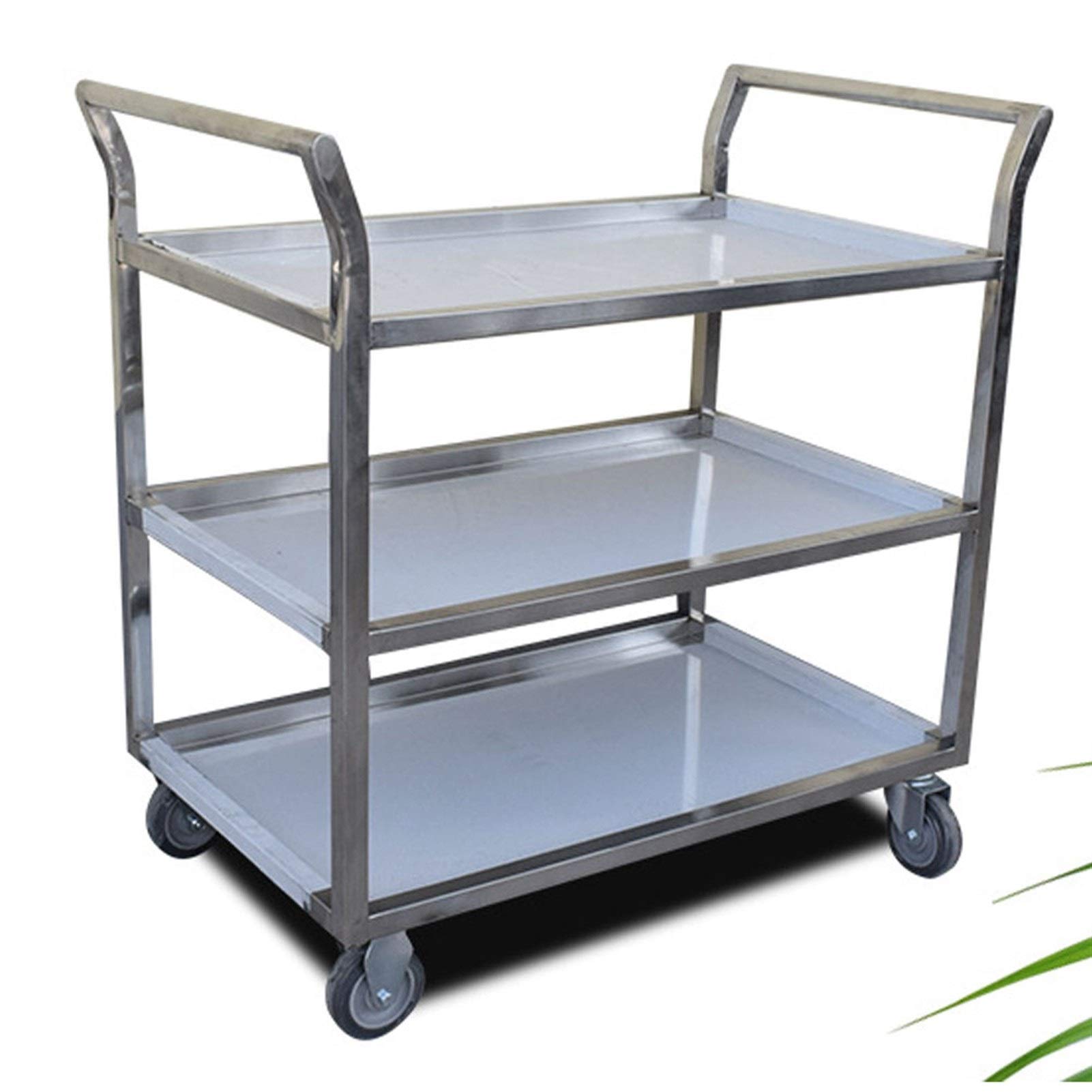 Stainless Steel 3-Tier Utility Cart - 800x500x870mm Kitchen Trolley for Restaurant, Catering & Home Bar | Heavy Duty Serving Cart with Storage Shelf | Perfect for Commercial Use, Party Serving & Mobile Kitchen Organization