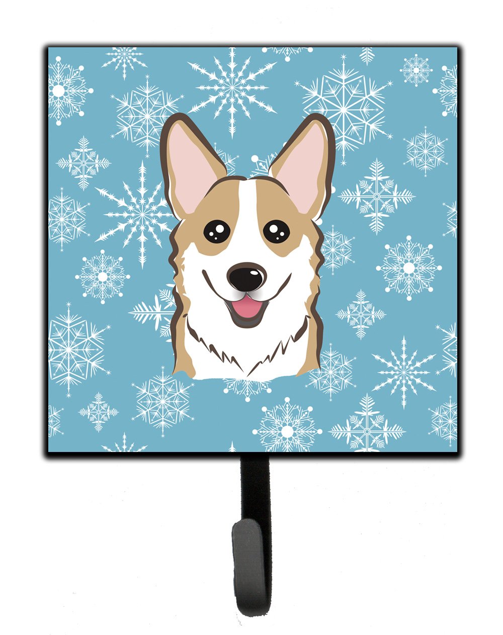 Caroline's Treasures BB1687SH4 Snowflake Sable Corgi Leash & Key Holder - Small Multicolor Dog Accessory for Home Decor & Gift Giving