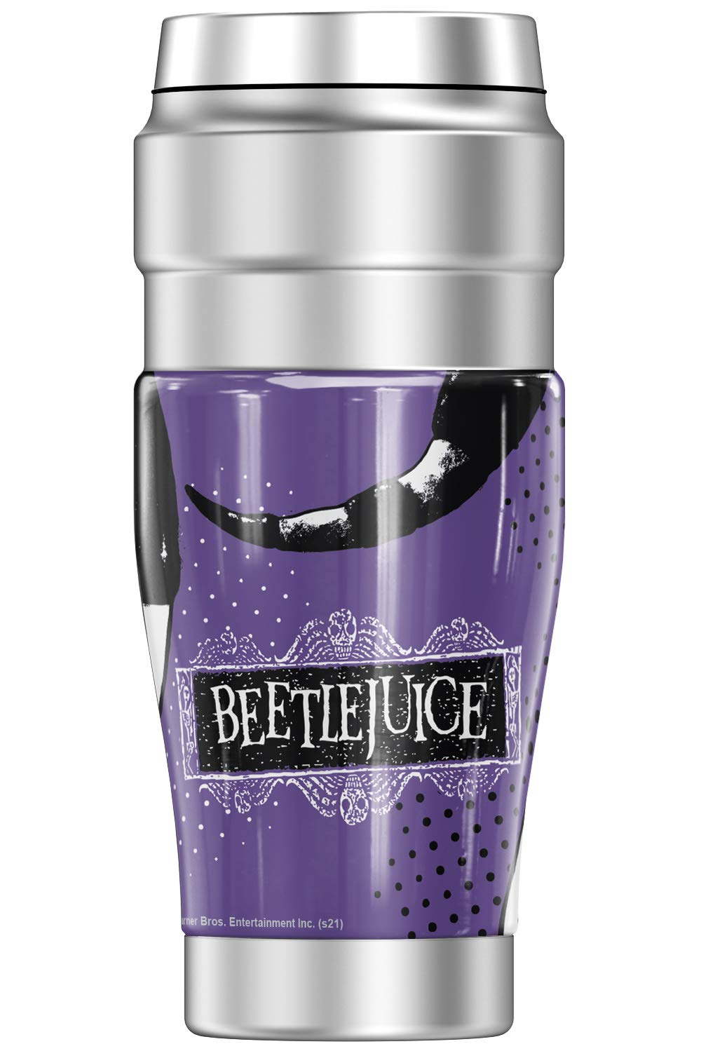 Beetlejuice Sandstorm Sandworms Stainless Steel Travel Tumbler - 16oz Vacuum Insulated Double Wall Thermos Mug for Hot & Cold Drinks - Perfect for Office, Gym, Camping & Outdoor Adventures