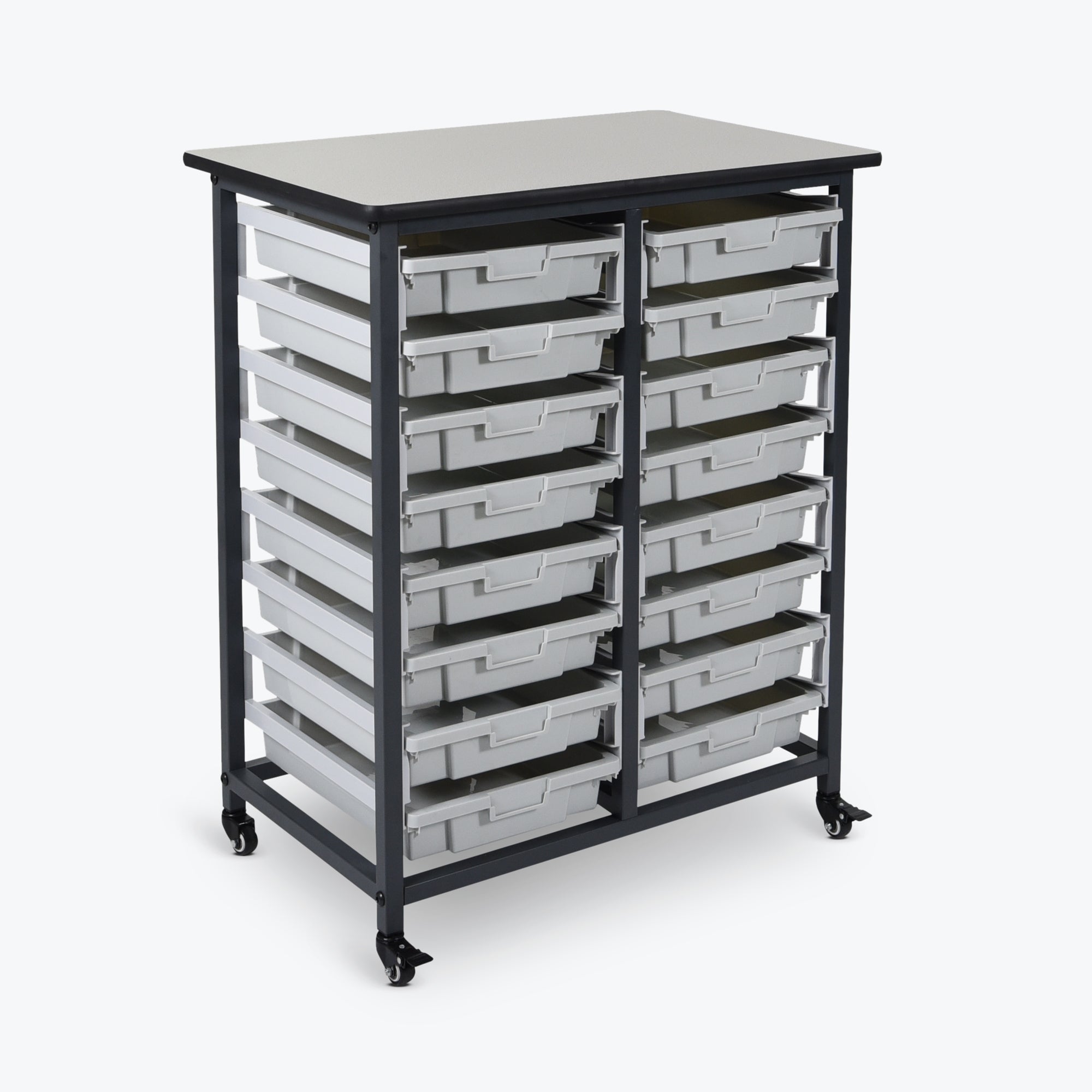MBS Double Row 16S Mobile Bin System - Heavy Duty Storage Solution for Warehouse, Retail & Industrial Organization