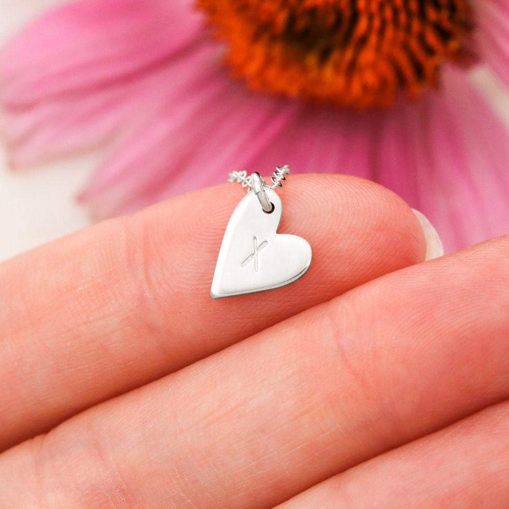 Personalized Initial Heart Necklace - Custom Name Jewelry for Women, Inspirational Get Well Soon Gift, Breakup Divorce Encouragement Present - Perfect for Anxiety Relief, Cheer Up & Special Occasions