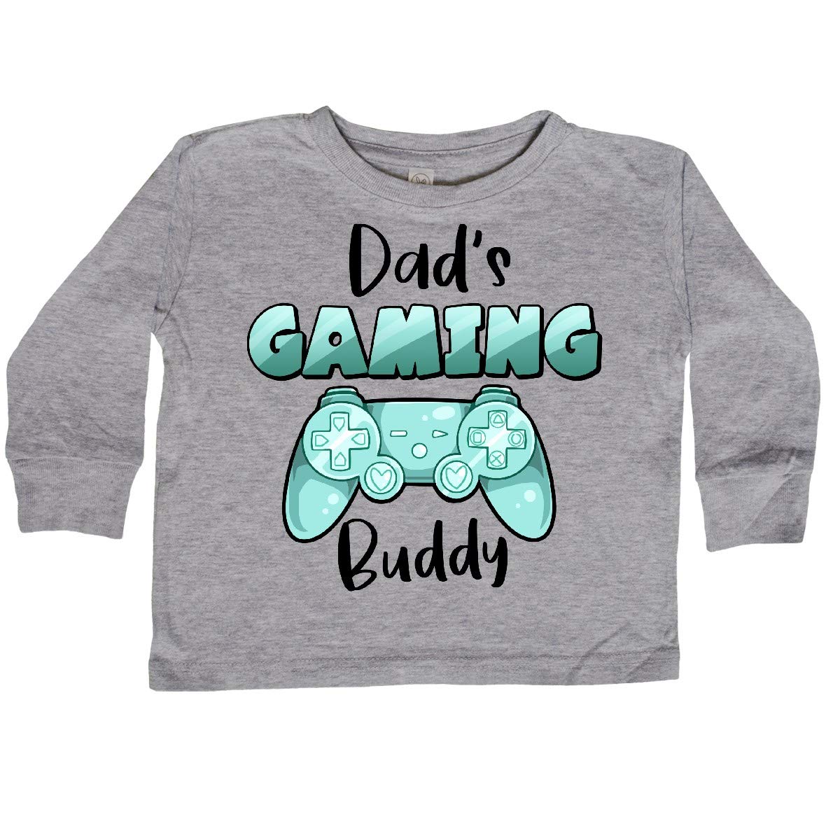 Inktastic Dad's Gaming Buddy - Aqua Controller Toddler Long Sleeve T-Shirt - Perfect for Family Game Nights & Casual Outings