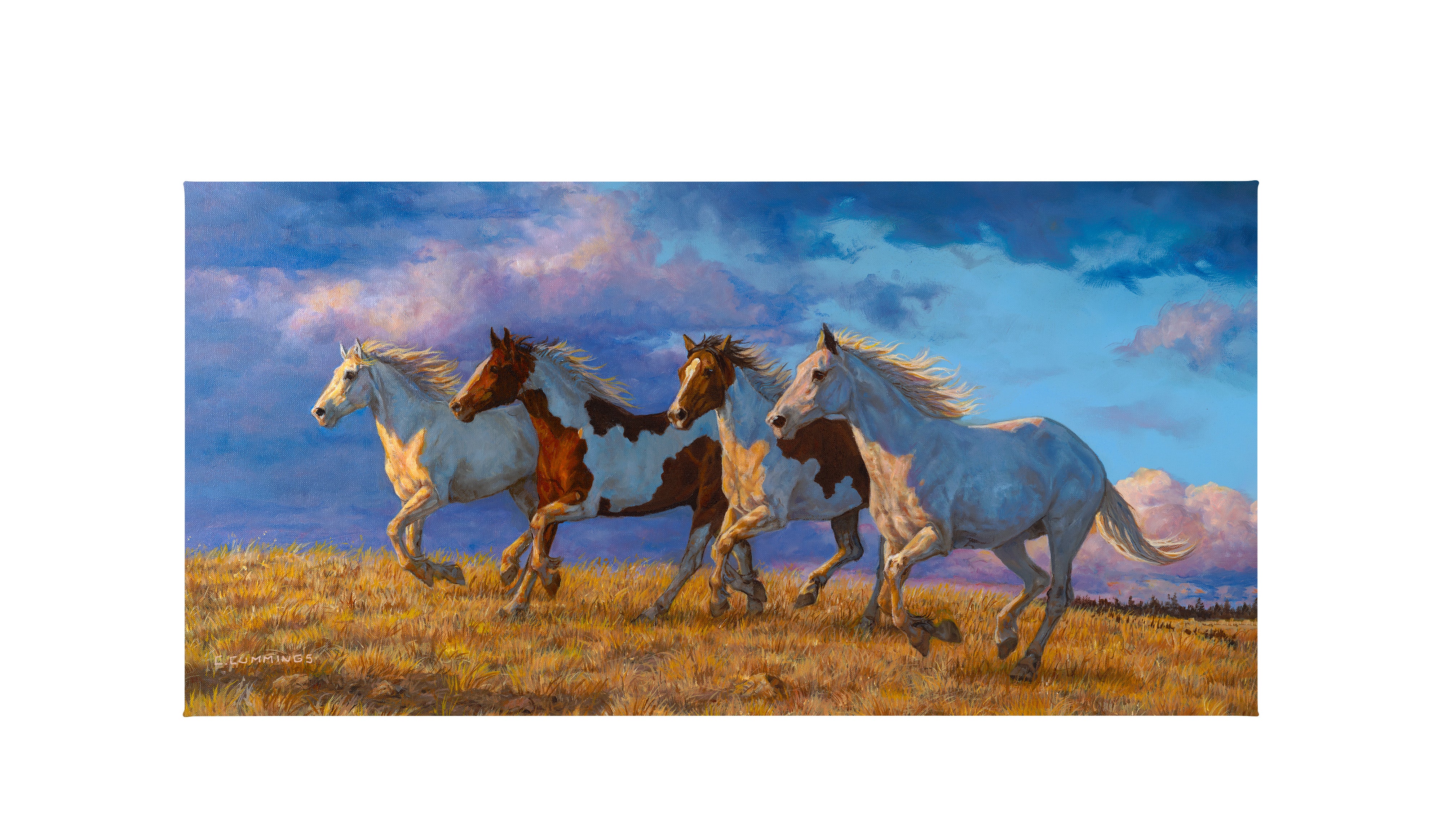 Fields of Gold 18x36 Gallery Wrapped Canvas Wall Art - Handmade Oil Painting Reproduction for Living Room, Bedroom & Office Decor