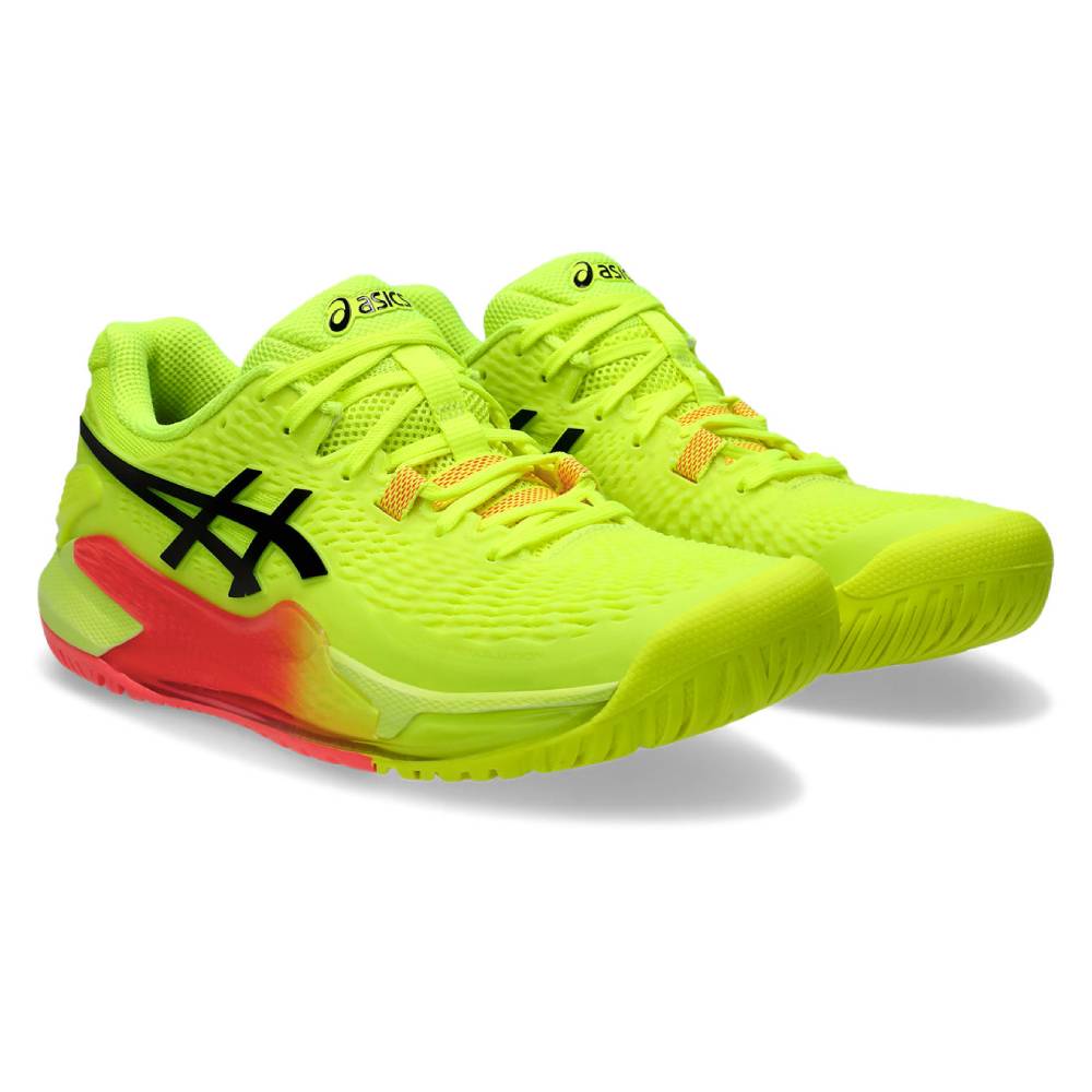 ASICS Gel Resolution 9 Paris Edition Women's Tennis Shoes - Safety Yellow/Black | High-Performance Court Shoes for Women | Perfect for Tennis, Pickleball & Indoor Court Sports