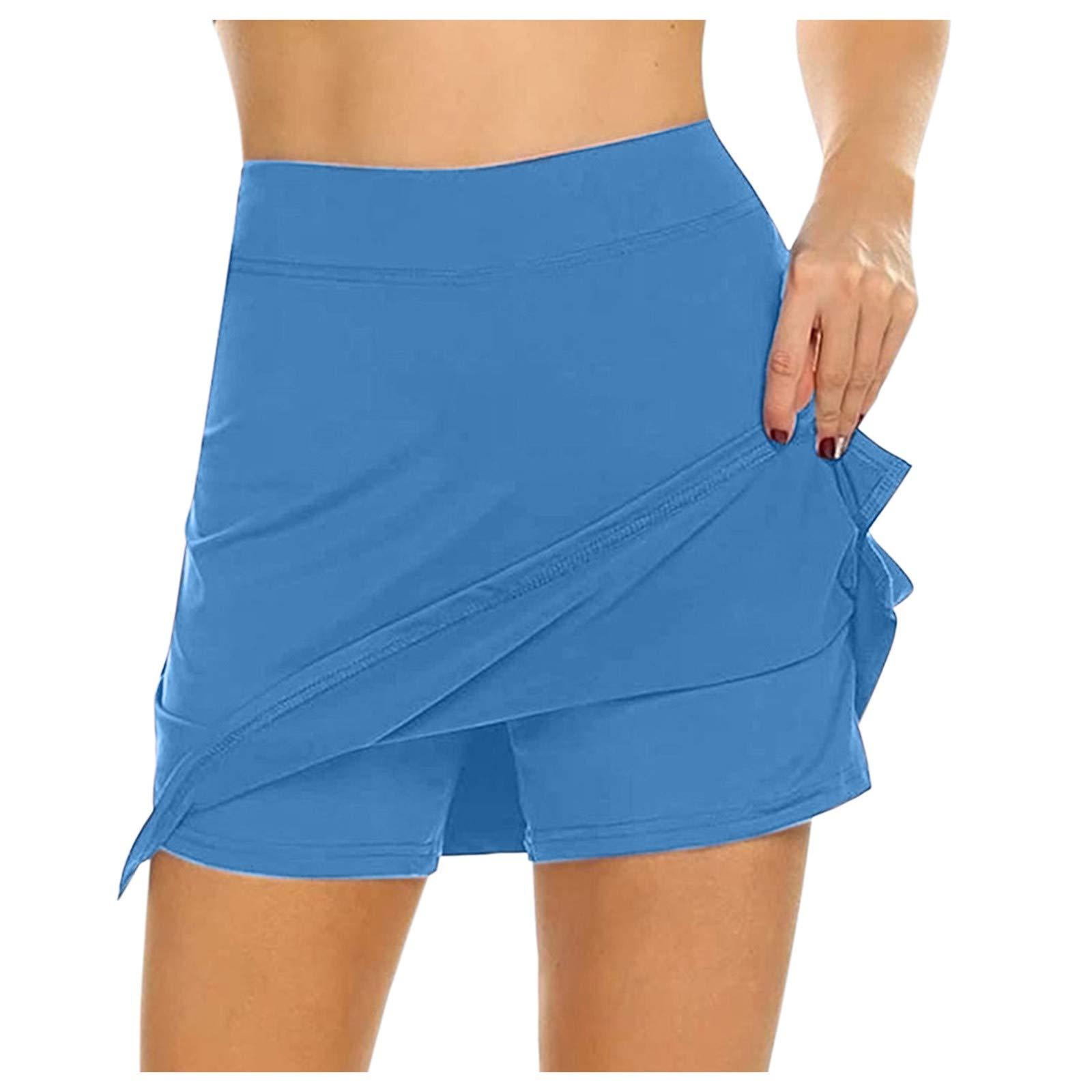 Best Women's Long Active Skirt for Running & Tennis - Lightweight Performance Skort with Pockets - Blue XL - Perfect for Sports, Workouts & Casual Wear