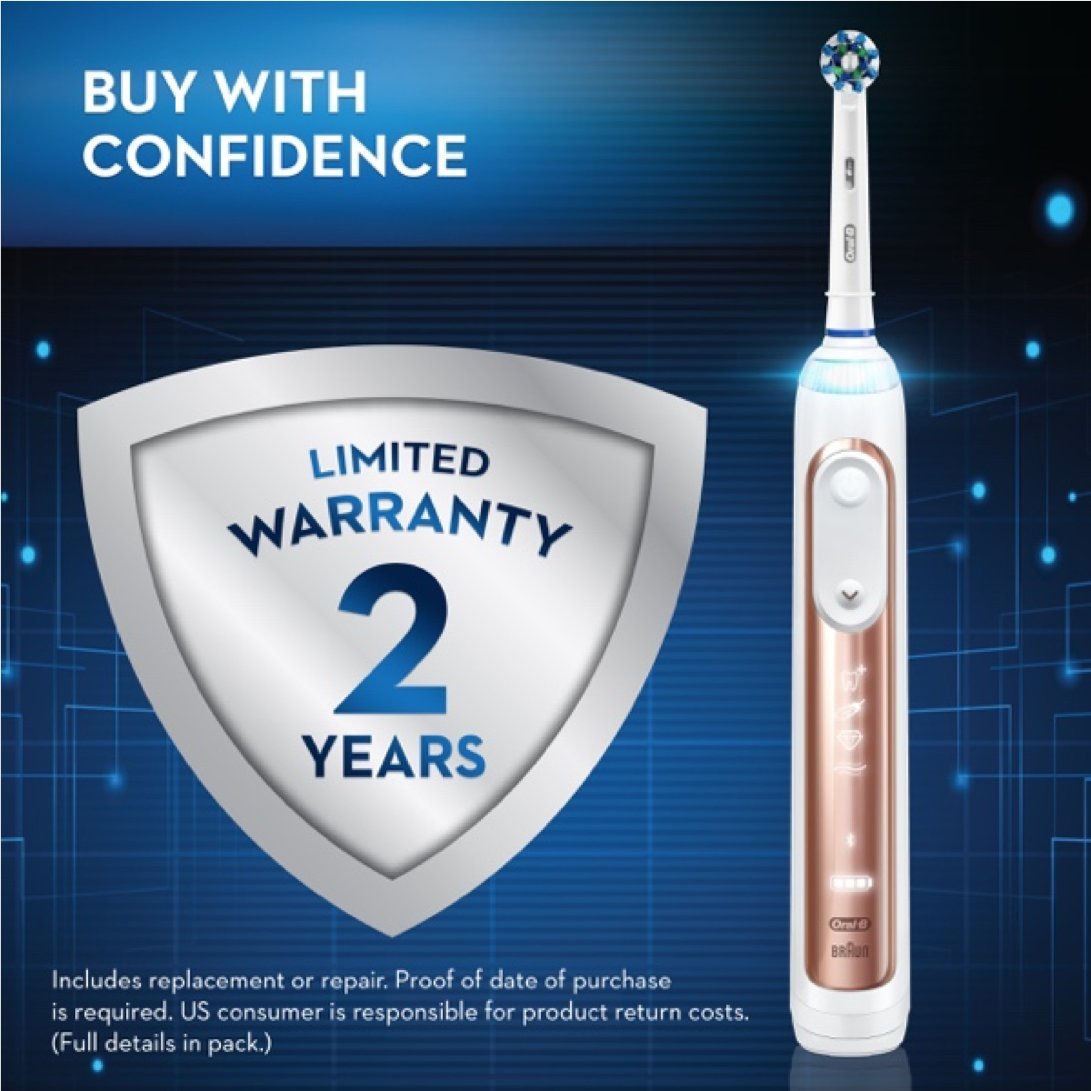 Oral-B Pro 6000 Smart Series Electric Toothbrush with Bluetooth Connectivity, Rose Gold - Perfect for Travel & Daily Oral Care Routine