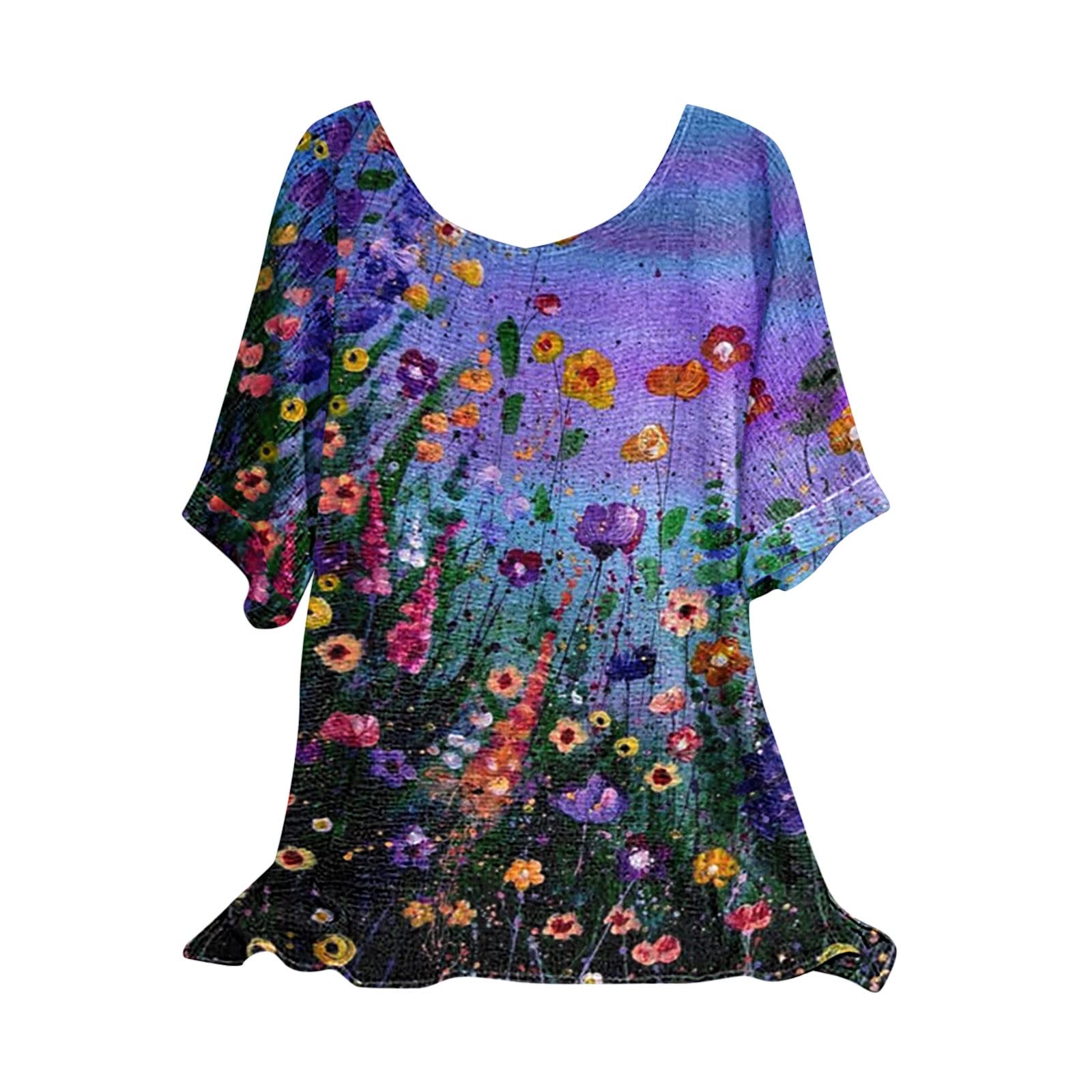 Women's Summer V-Neck Lace Crochet Tunic Tops - Flowy Casual Blouse Shirts for Beach, Vacation & Everyday Wear