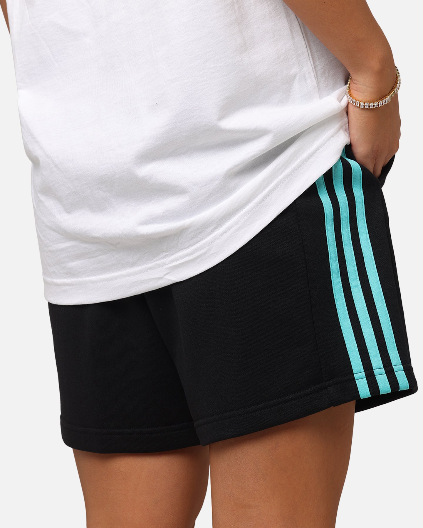 Adidas x Mercedes AMG Petronas F1 DNA Shorts for Men - Black/White Athletic Running Shorts - Perfect for Gym, Workout & Casual Wear