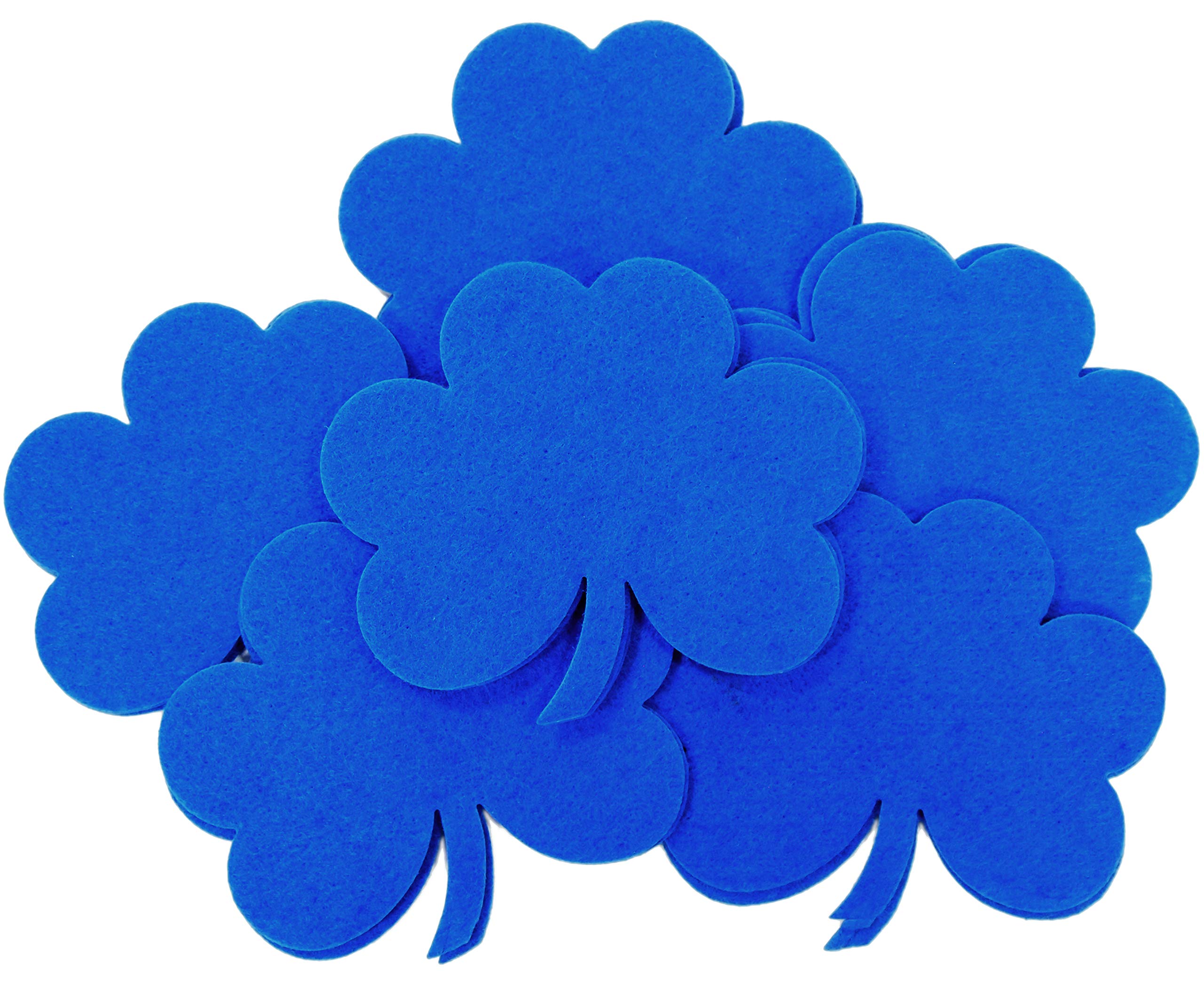 Playfully Ever After 4 Inch Felt Clover Stickers - 12pc Pack (Blue) - Perfect for Scrapbooking, DIY Crafts, and St. Patrick's Day Decorations