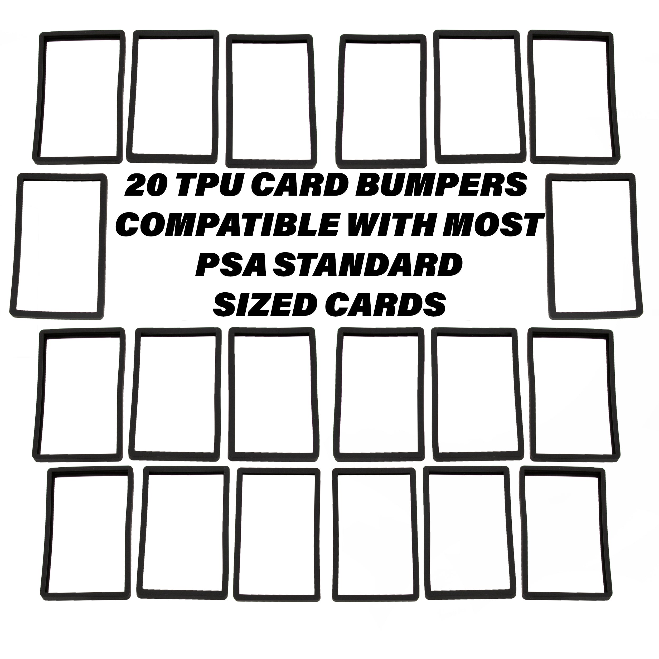 CASEMATIX 20 Pack Graded Card Bumper Guards for PSA Slab Case - 20 TPU Card Protectors for Sports Cards & Trading Cards - Perfect for Collectors, Display & Storage Protection