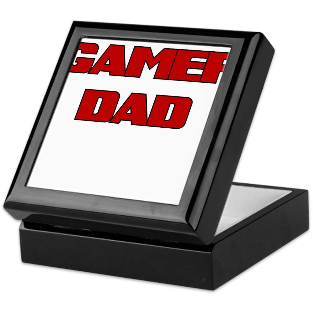 GAMER DAD Keepsake Box - Handcrafted Hardwood Jewelry Storage Box with Velvet Lining - Perfect for Gifts, Memorabilia, and Gaming Accessories Organization