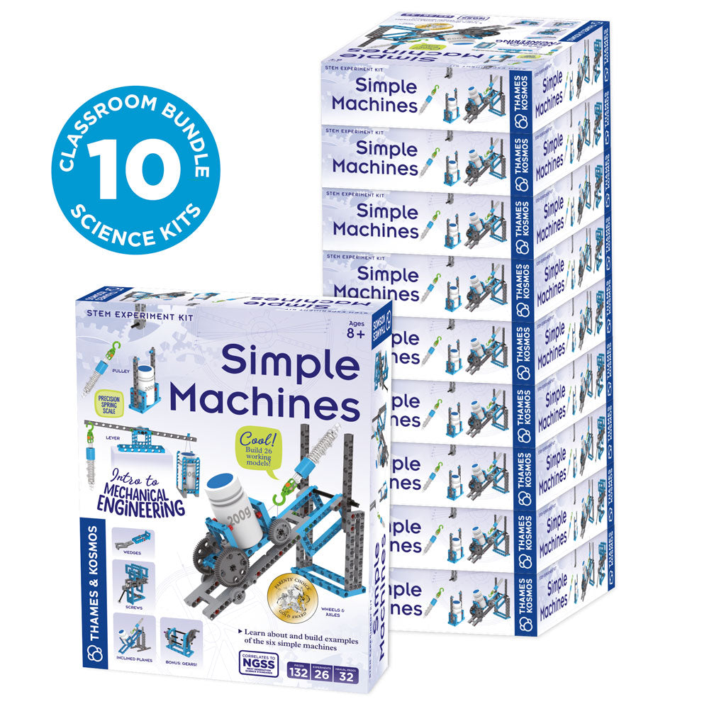 Simple Machines Classroom Bundle - 10 Pack STEM Learning Kit for Kids | Hands-On Science Education Tools for School & Homeschool