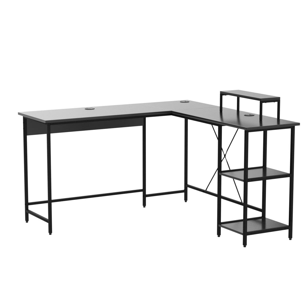 UNICOO L-Shaped Desk - Corner Computer Desk for Home Office & Gaming, Space-Saving L-Shape Workstation with Sturdy Construction | Perfect for Small Spaces, PC Gaming Setup & Remote Work